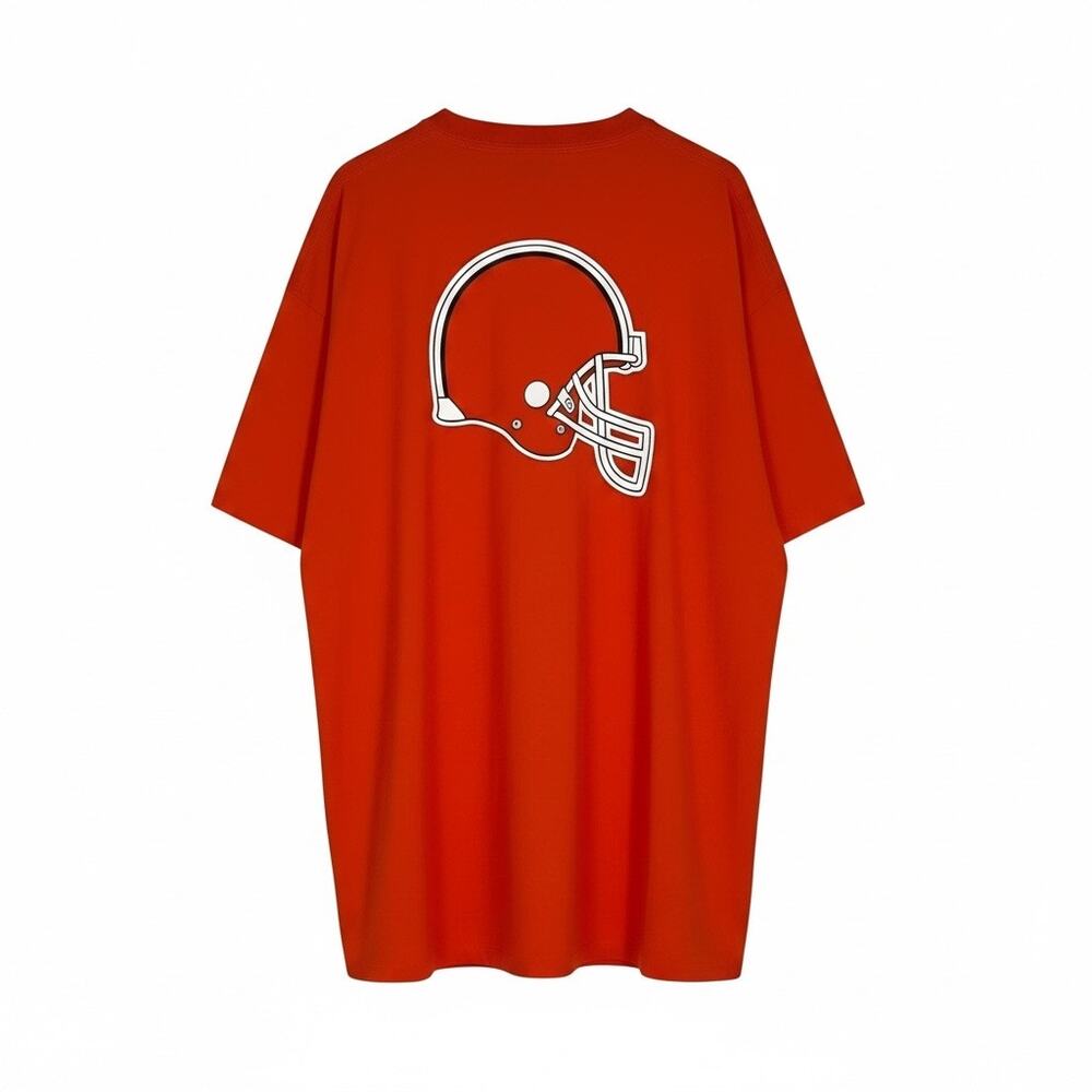 Vintage Y2K Nike Cleveland Browns T Shirt Helmet Graphic Dual Sided Size XXL